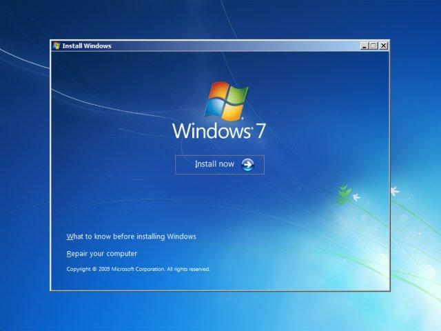 How to install windows 7 operating system
