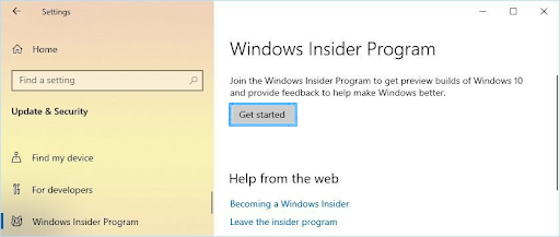 Get started with the Windows Insider Program