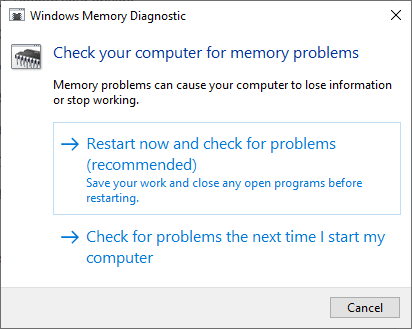 Windows диагностика на паметта