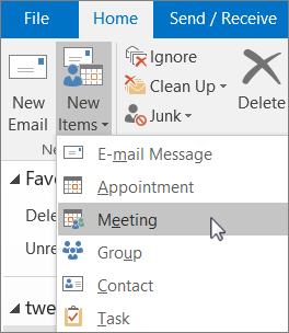 Comment définir des réunions sur Outlook
