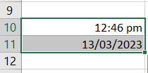 Automatically insert date and time in excel