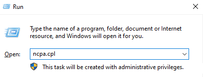 Network Connections window.