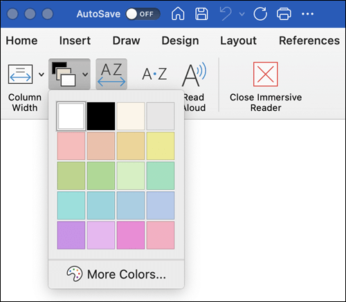 immersive reader advanced color support