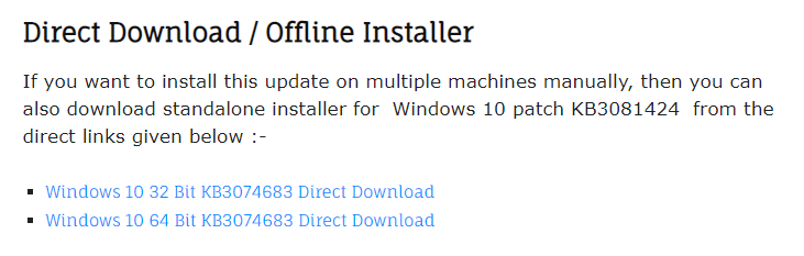 Offline update installer