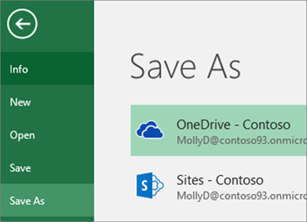How to Save a document on OneDrive