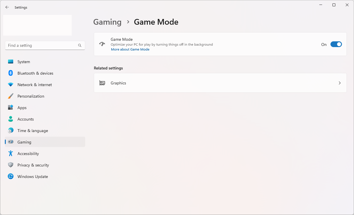 Windows 11 Game Mode