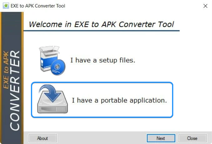 convert exe to apk