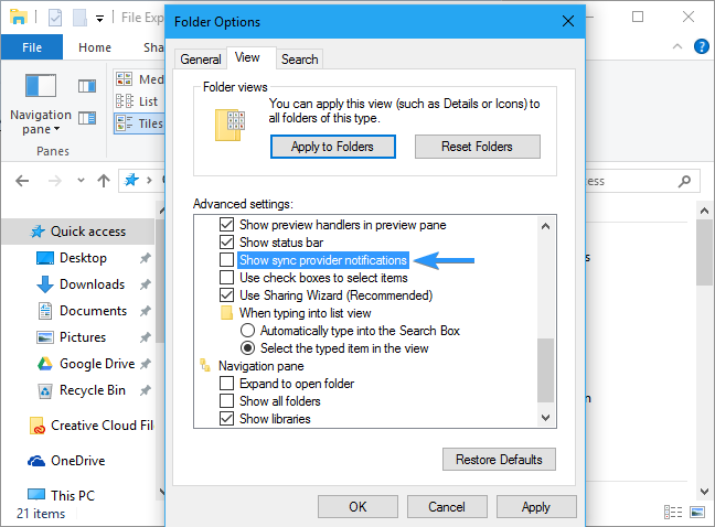 disable file explorer ads