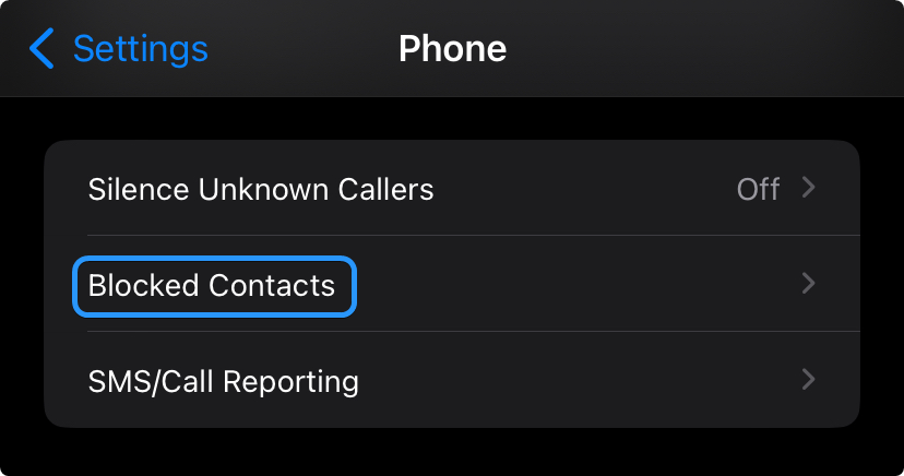blocked contacts iphone