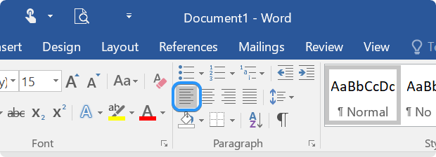 подравнете текста отляво в word