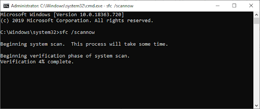 comman prompt sfc/ scan