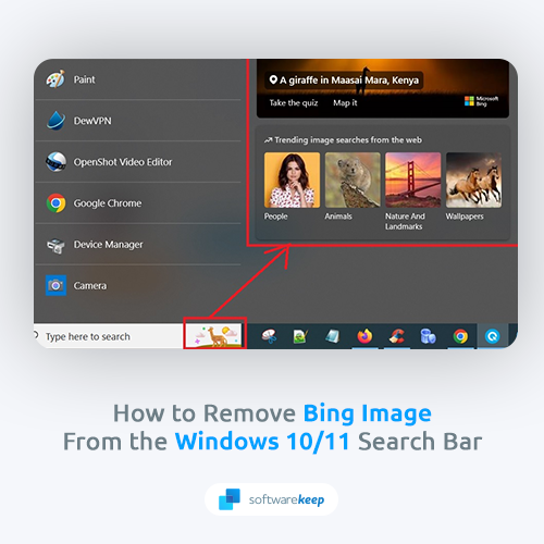 Change Bing image on Windows search Bar