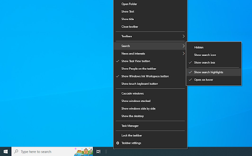 Remove Bing Image in Search Bar on Windows 10 / 11