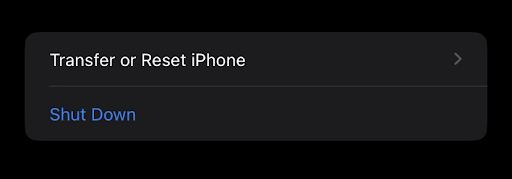 iPhone settings > Redefinir iPhone