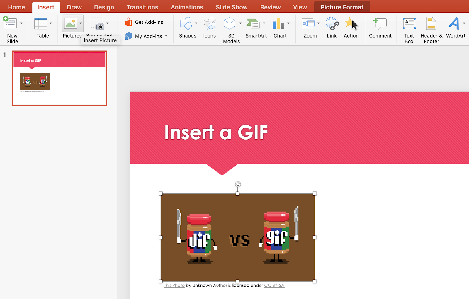 how to insert gif on powerpoint 2010