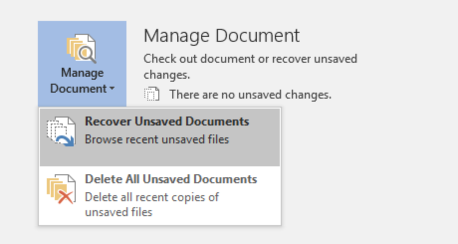 How to recover unsaved documents
