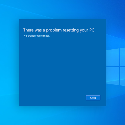 "Un problème est survenu lors de la réinitialisation de votre PC"