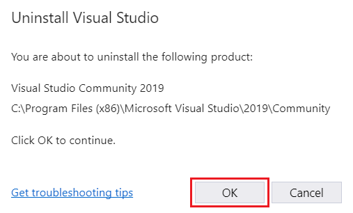 Désinstaller Visual Studio