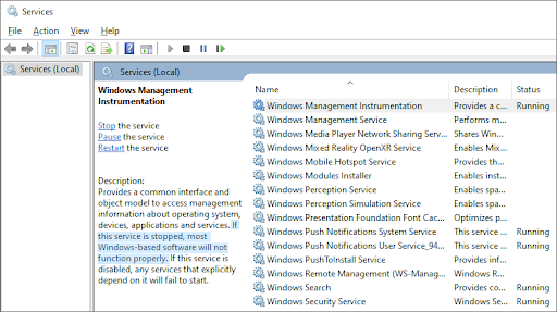 is it safe to disable Windows management instrumentation