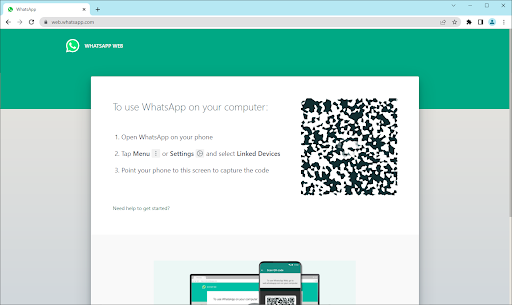 WhatsApp Web page