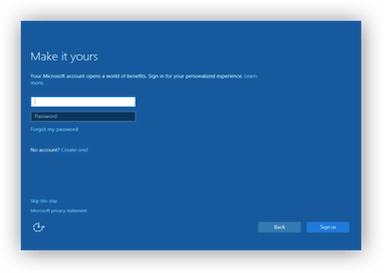 Sign in with Microsoft account