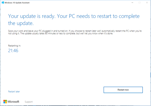Assistant de mise à jour Windows 10
