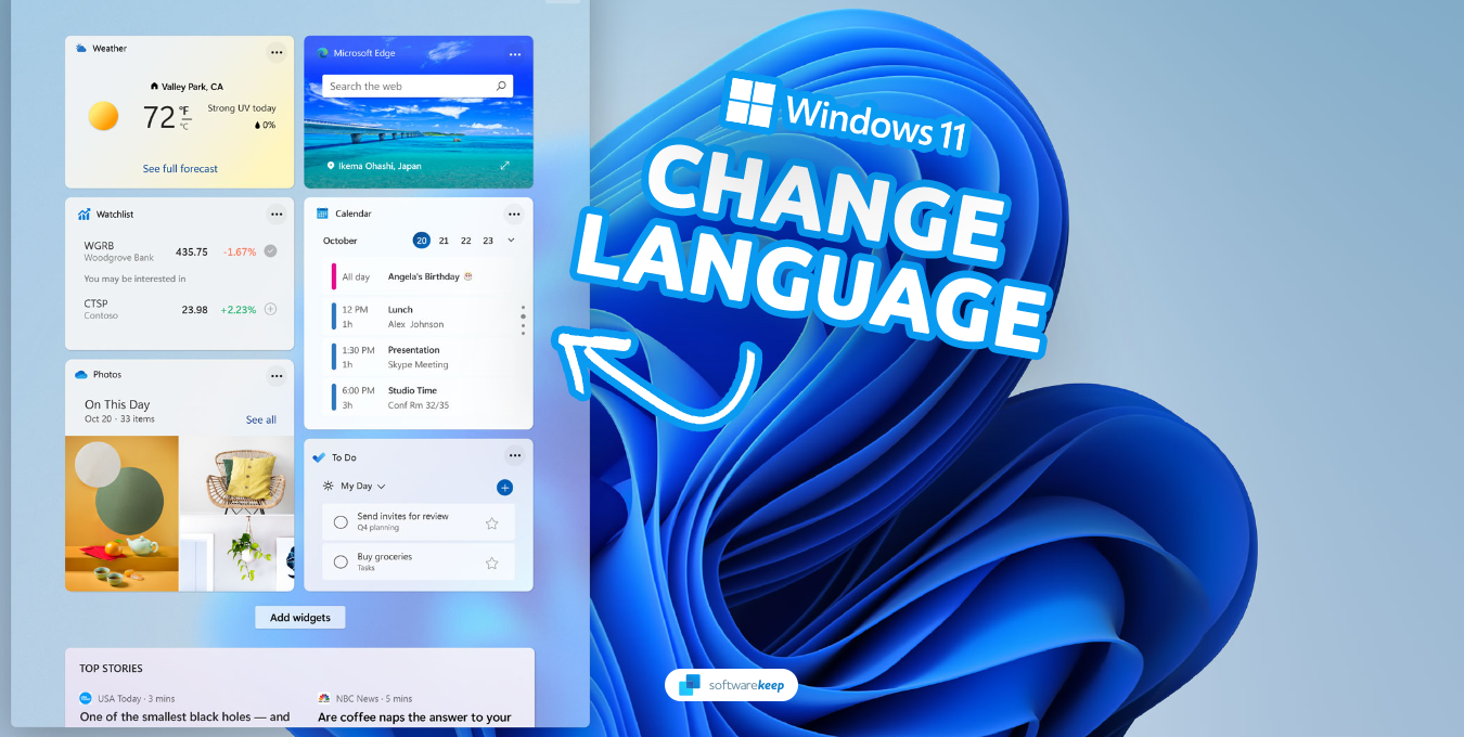 Windows 11 Widgets език