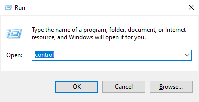 run dialog box control