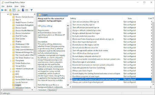 Always wait for Network at computer startup and login