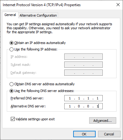промяна на DNS адреса