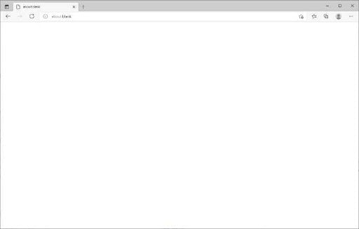 about.blank on microsoft edge
