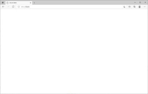 about.blank sur Microsoft Edge