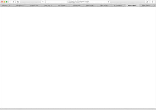 about.blank sur Apple Safari