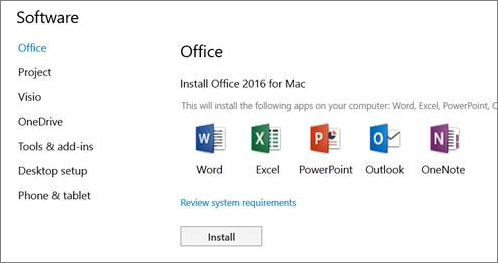 Install Office 2016