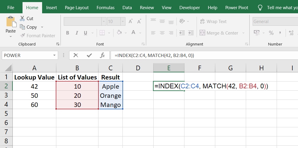 INDEX/MATCH Function