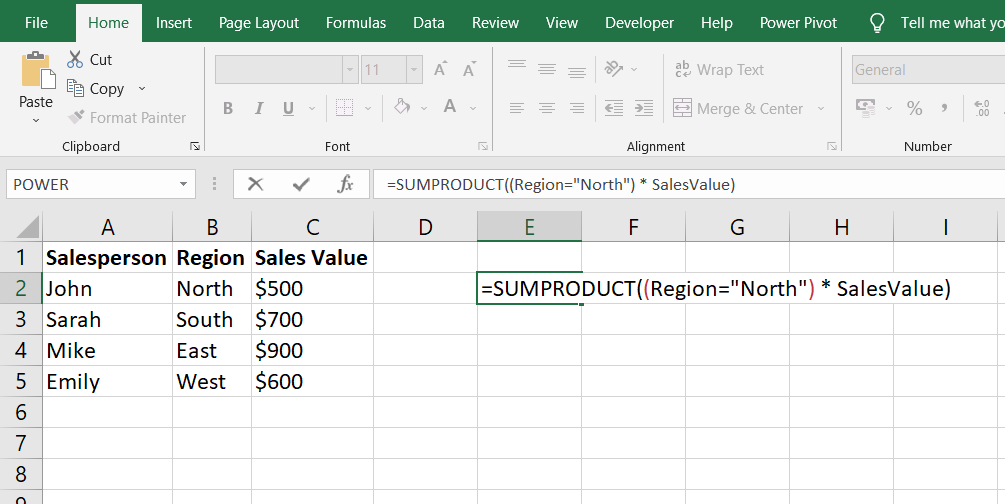 SUMPRODUCT Function