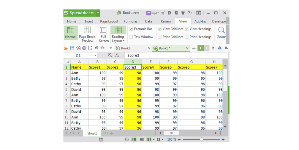 WPS Spreadsheets