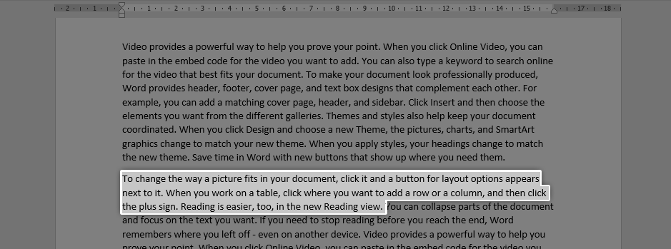 How to select and copy text in word
