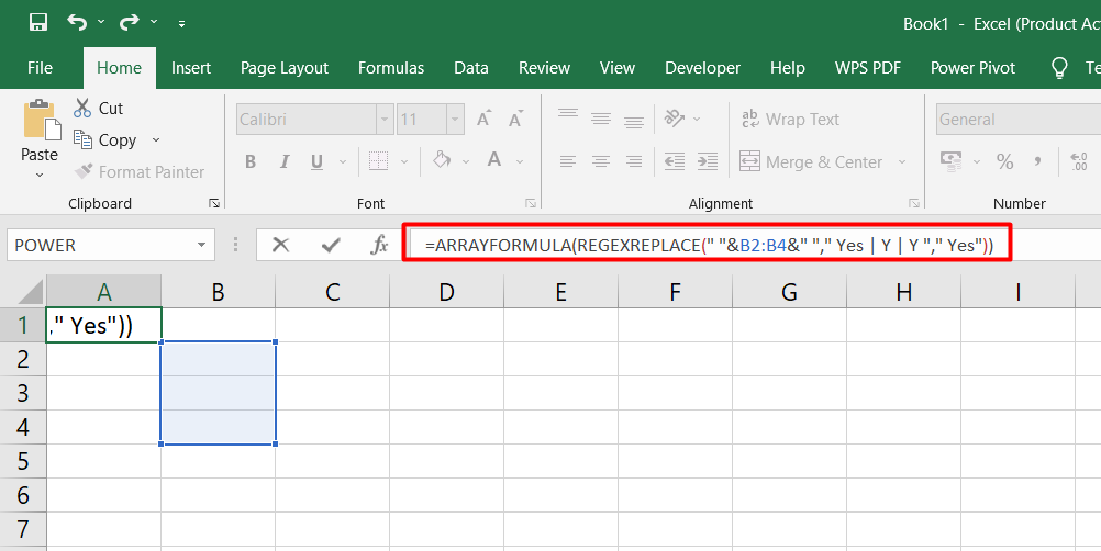 Entrez la formule suivante : =ARRAYFORMULA(REGEXREPLACE(