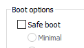 Uncheck Safe Boot