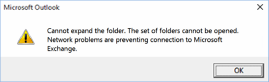 You cannot expand the folder error