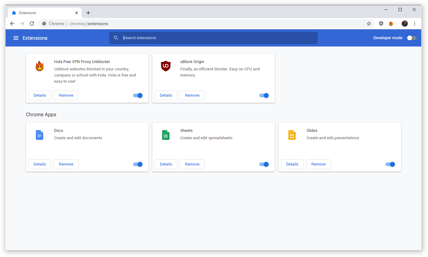 How to disable extensions on chrome