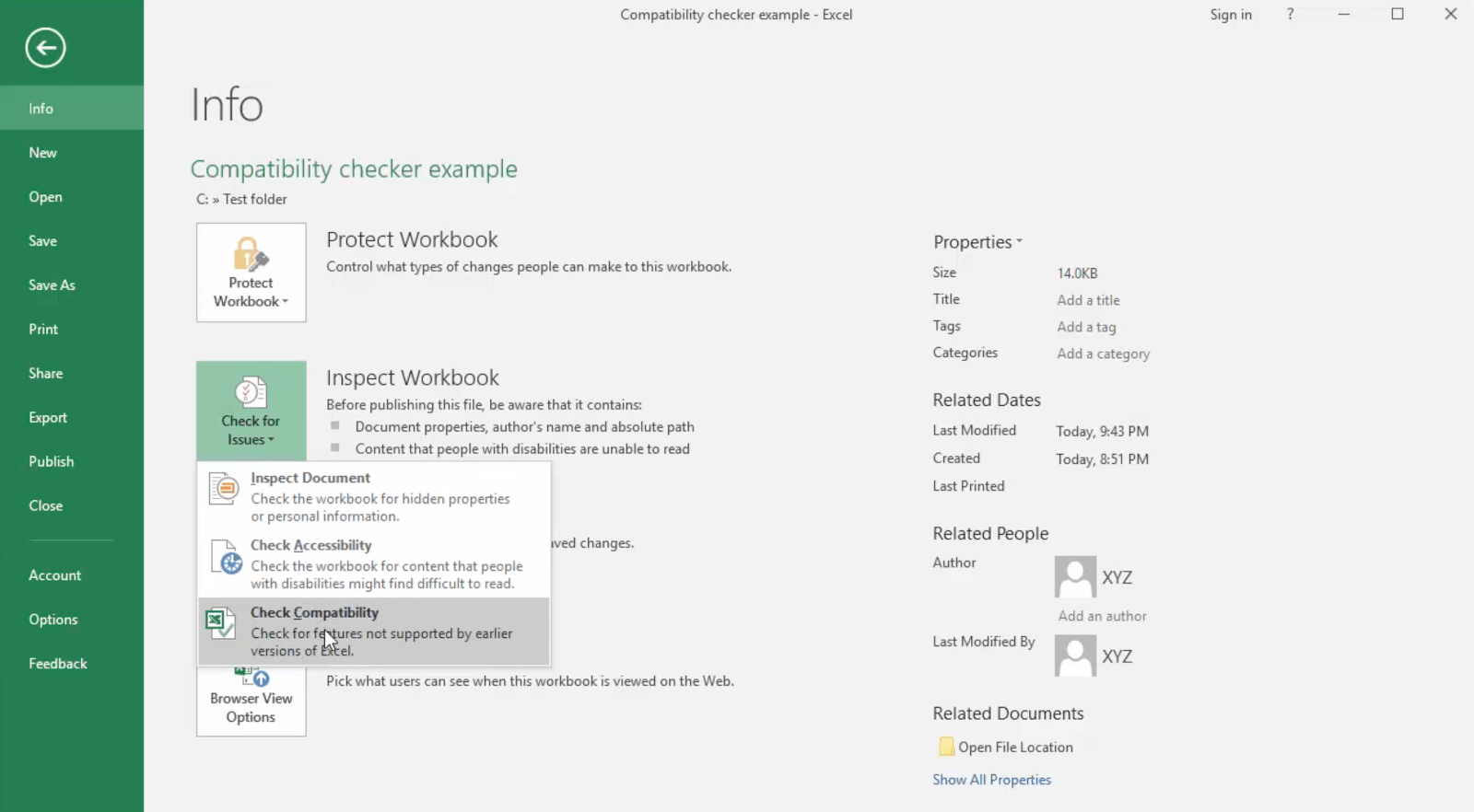 check compatibility in excel