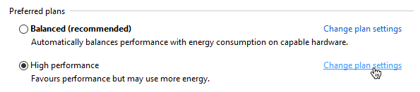How to change power plan settings on Windows