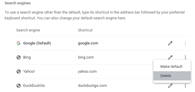 chrome search engine