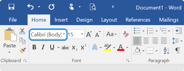 change font in word