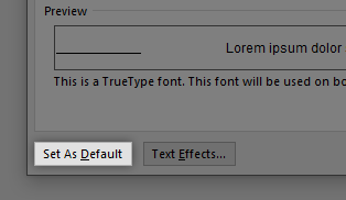 How to set font default
