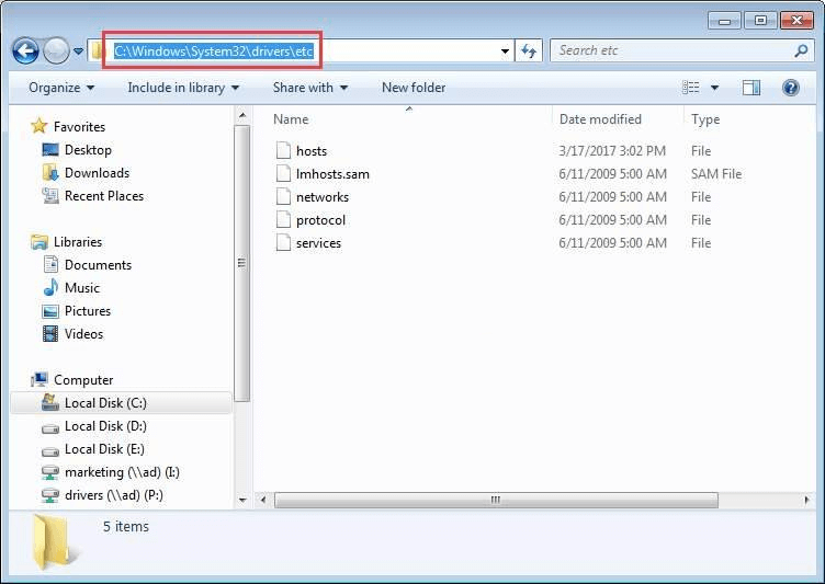 delete all files in etc folder