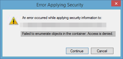 how to fix the error failed to enumerate ab object on windows