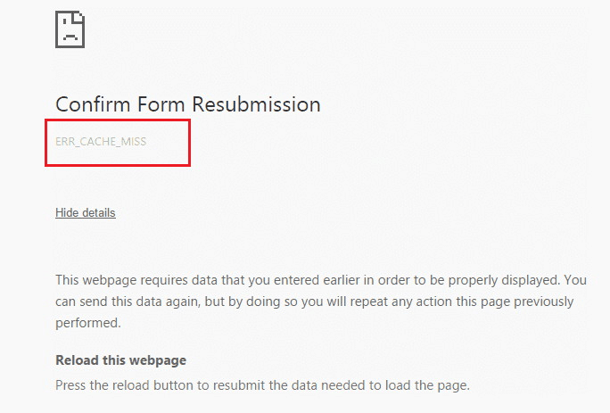 How to Fix the “Err_Cache_Miss” Error in Google Chrome